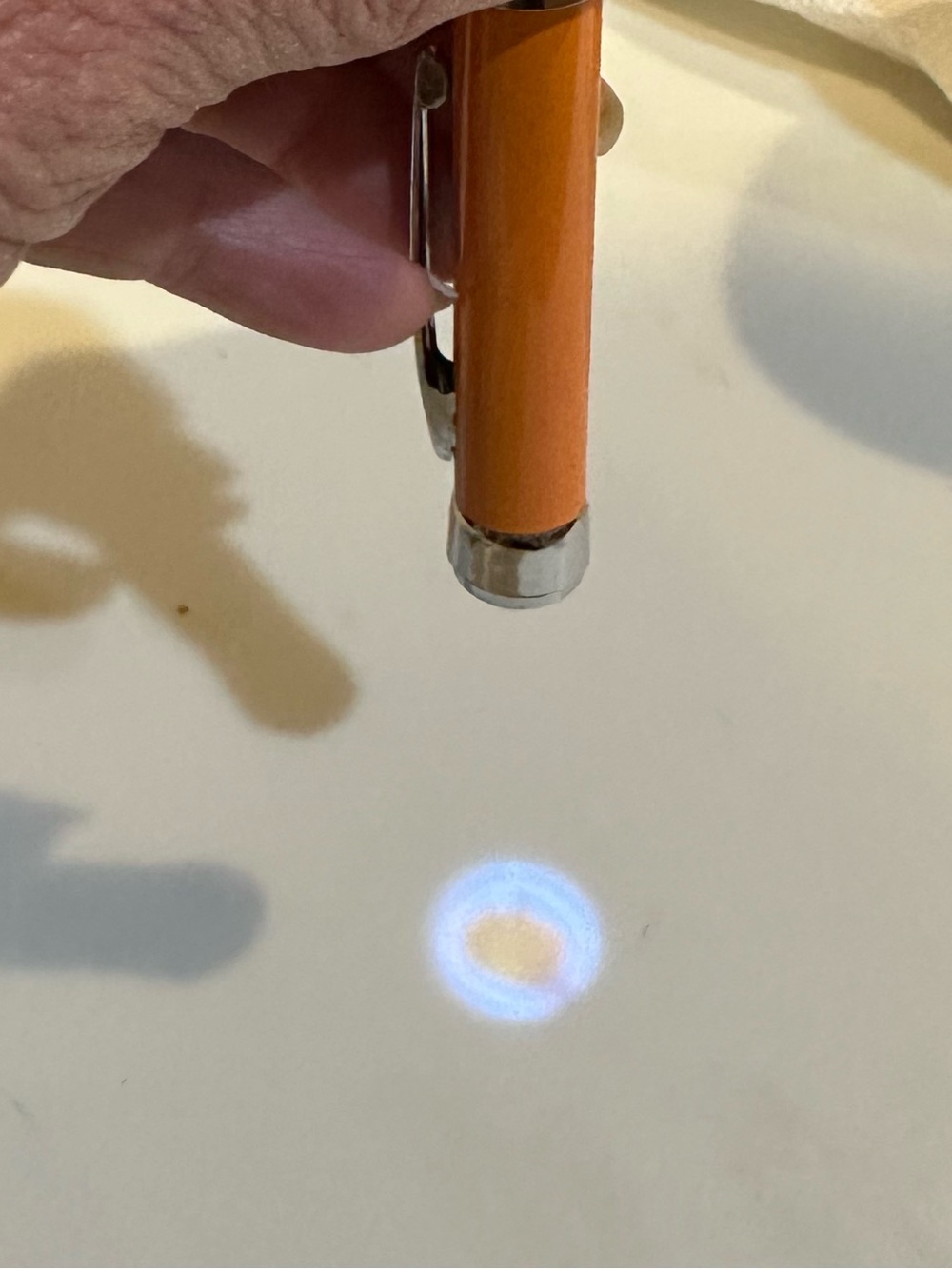 VTG RARE METAL HALLOWEEN LIGHT UP PEN W PUMPKIN JACK O LANTERN PROJECTION ORANGE - Picture 6 of 6